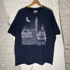 Vintage 90s Washington DC Veterans Tshirt XL Black Double Sided